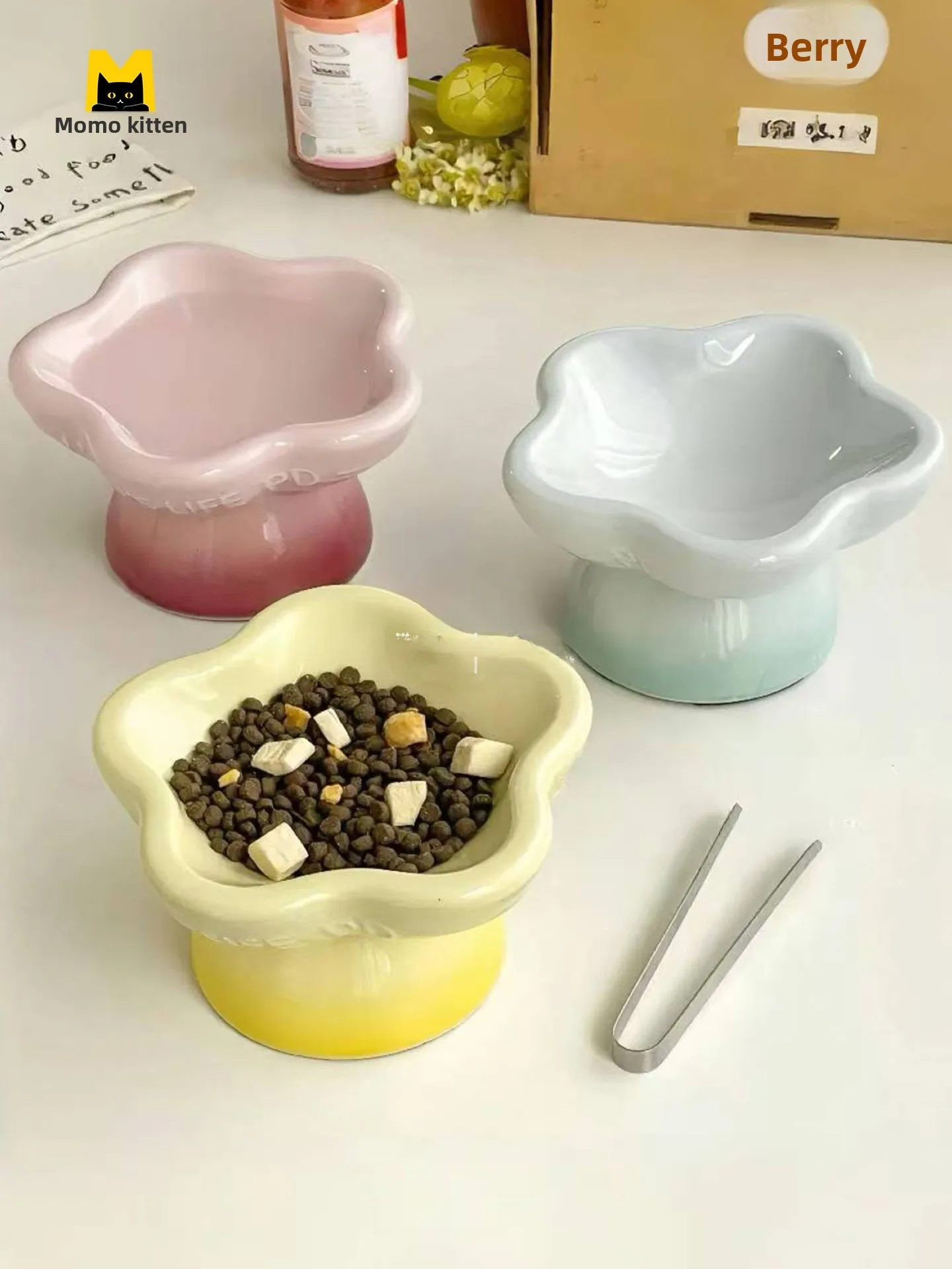 Cerc Bowl with Flower Design High Footed Water Bowl for s adual Color adient Easy to Tip Resistant Food Bowl
Cerc Bowl with Flower Design High Footed Water Bowl for s adual Color adient Easy to Tip Resistant Food Bowl