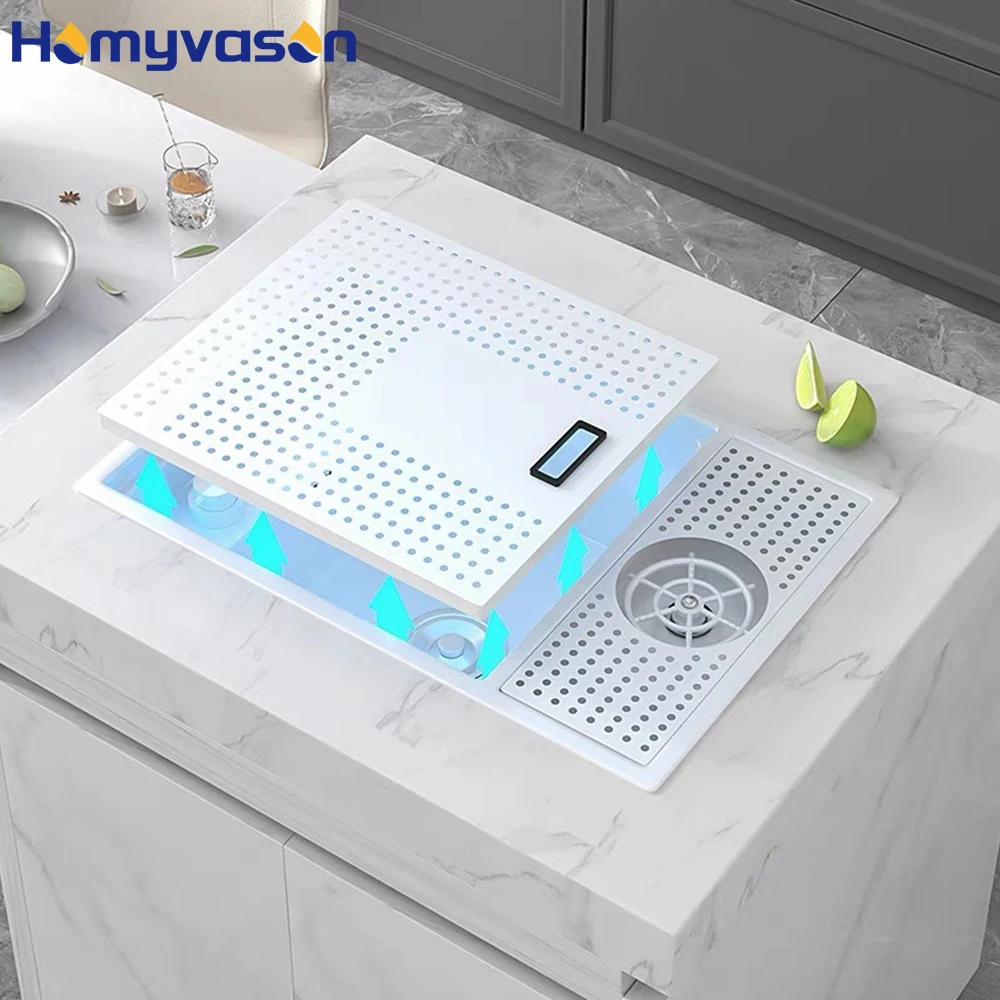 55*32cm 304 Stainless Steel Smart Kitchen Island Hidden Sink Set Single Cover and Foldable Faucet for Sale with Cup Washer
55*32cm 304 Stainless Steel Smart Kitchen Island Hidden Sink Set Single Cover and Foldable Faucet for Sale with Cup Washer