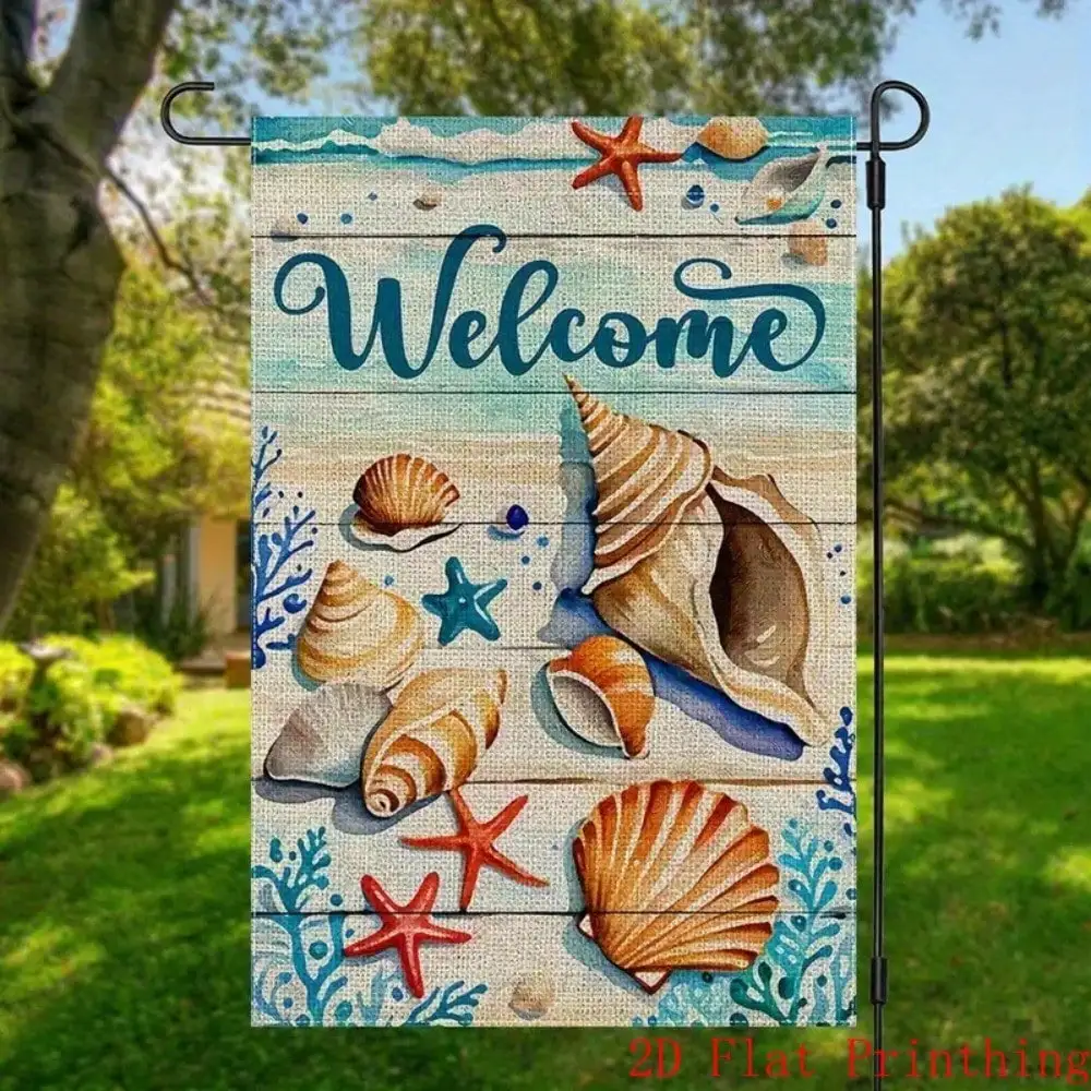 2D Flat 1PC Summer Welcome Garden Flag Double Sided Shell Starfish Polyester Outdoor Yard Terrace Holiday Decor No Flagpole
2D Flat 1PC Summer Welcome Garden Flag Double Sided Shell Starfish Polyester Outdoor Yard Terrace Holiday Decor No Flagpole