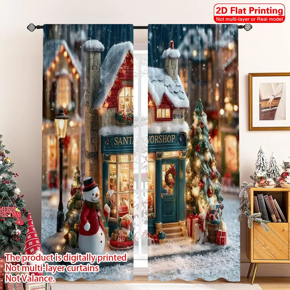 2pcs 2D flat printing Merry Christmas Party Curtains Christmas toy store Fabric Without Electricity Family Party for Holiday
2pcs 2D flat printing Merry Christmas Party Curtains Christmas toy store Fabric Without Electricity Family Party for Holiday