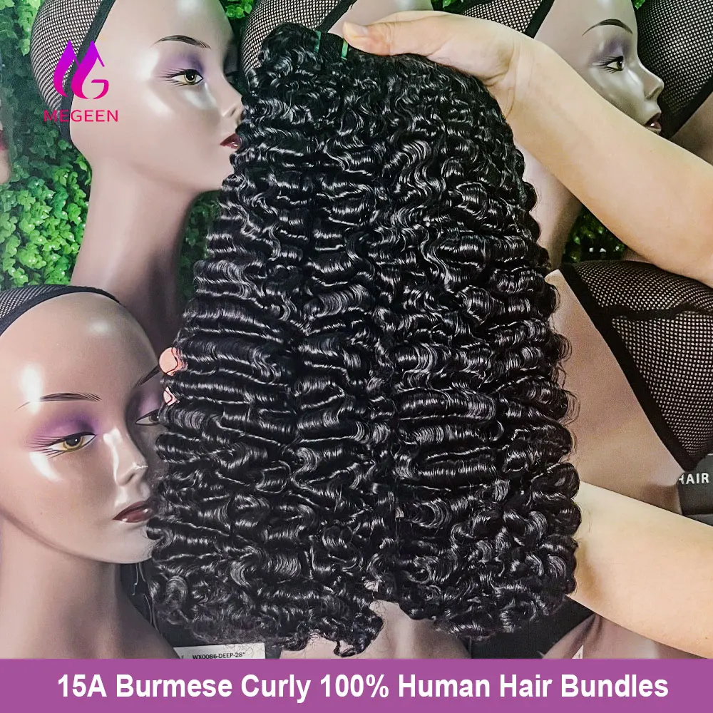 Megeen натуральные черные 15а необработанные натуральные волосы, бирманские вьющиеся человеческие волосы, пряди 1/3/4 шт, наращивание волос 12-32 дюйма 1B 
Megeen натуральные черные 15а необработанные натуральные волосы, бирманские вьющиеся человеческие волосы, пряди 1/3/4 шт, наращивание волос 12-32 дюйма 1B