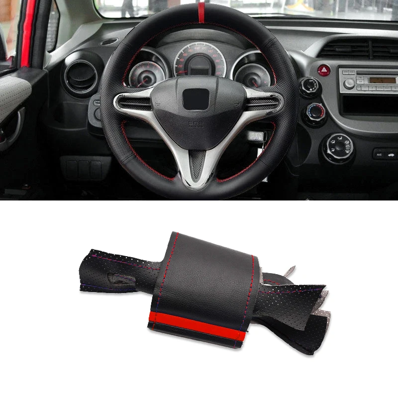 Car Styling Perforated Leather Steering Wheel Cover Trim For Honda Fit Jazz City 2009 - 2011 2012 2013 Insight 2010-2014 red bar
Car Styling Perforated Leather Steering Wheel Cover Trim For Honda Fit Jazz City 2009 - 2011 2012 2013 Insight 2010-2014 red bar