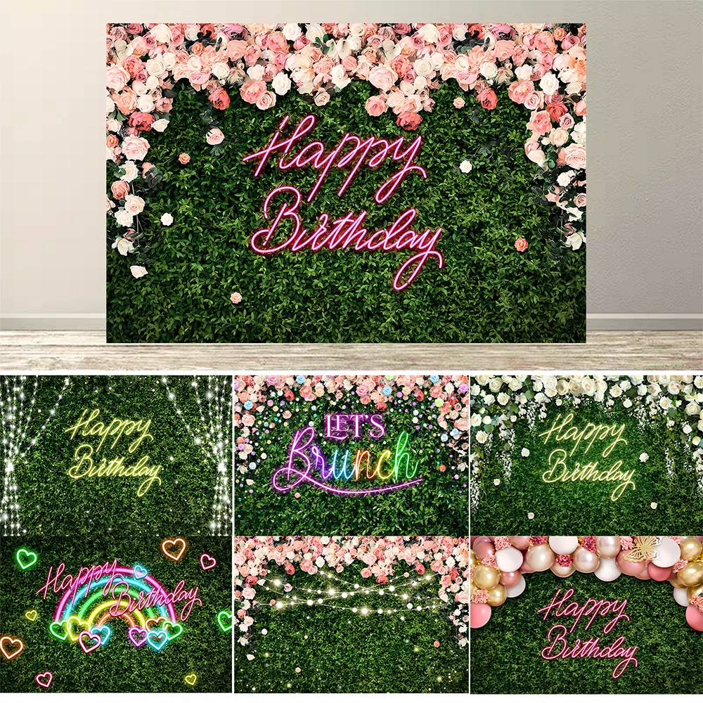 Neon Floral Pink Heart Theme Grass Happy Birthday Cake Neon Glow in The Dark Party Photography Girl Background Wall Supplies
Neon Floral Pink Heart Theme Grass Happy Birthday Cake Neon Glow in The Dark Party Photography Girl Background Wall Supplies