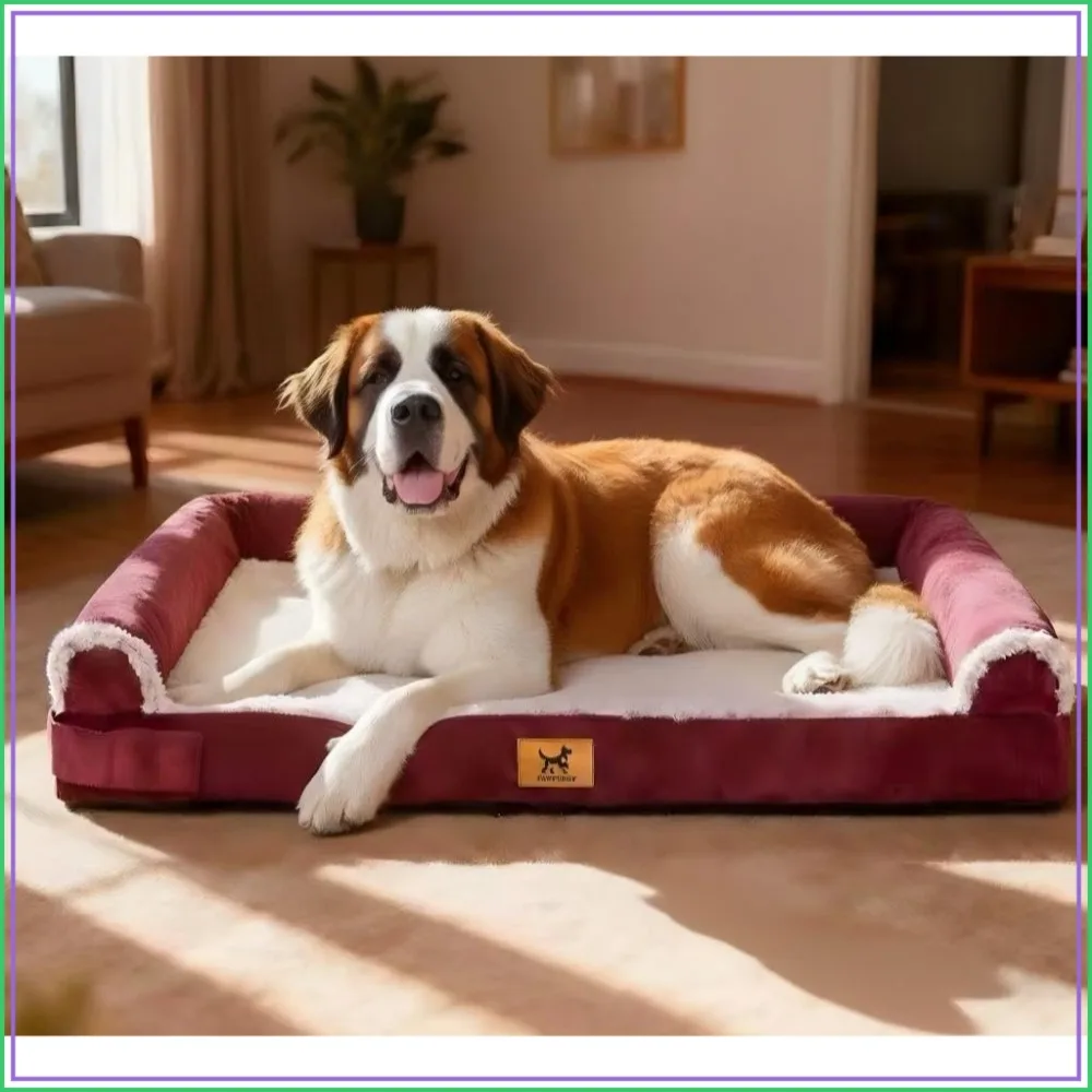 Jumbo Dog Bed Sofa - Breathable Egg-Crate Foam, Water-Resistant Liner, Washable Rose Velvet, Ideal for Large Breeds, 54x37in
Jumbo Dog Bed Sofa - Breathable Egg-Crate Foam, Water-Resistant Liner, Washable Rose Velvet, Ideal for Large Breeds, 54x37in