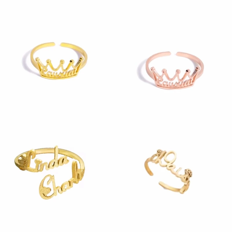 Personalized Custom Name Rings Stainless Steel Adjustable Crown Diamond Ring Open Size Wedding Letter Circle Unique Jewelry Gift
Personalized Custom Name Rings Stainless Steel Adjustable Crown Diamond Ring Open Size Wedding Letter Circle Unique Jewelry Gift