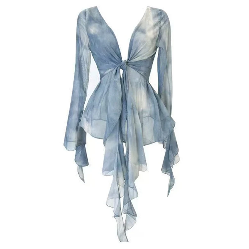 2025 New French Vintage Tie-Dye V-Neck Knot Ribbon Long Sleeve Shirt Ruffle Strap Blouse
2025 New French Vintage Tie-Dye V-Neck Knot Ribbon Long Sleeve Shirt Ruffle Strap Blouse