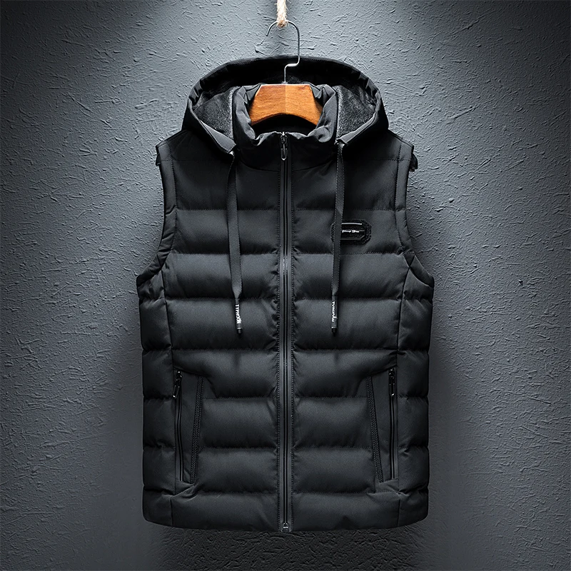 Casual Warm Cotton-Padded All-match Waistcoat Clothing Men Vest Hooded Windproof New Autumn Winter Sleeveless Jackets For Men
Casual Warm Cotton-Padded All-match Waistcoat Clothing Men Vest Hooded Windproof New Autumn Winter Sleeveless Jackets For Men