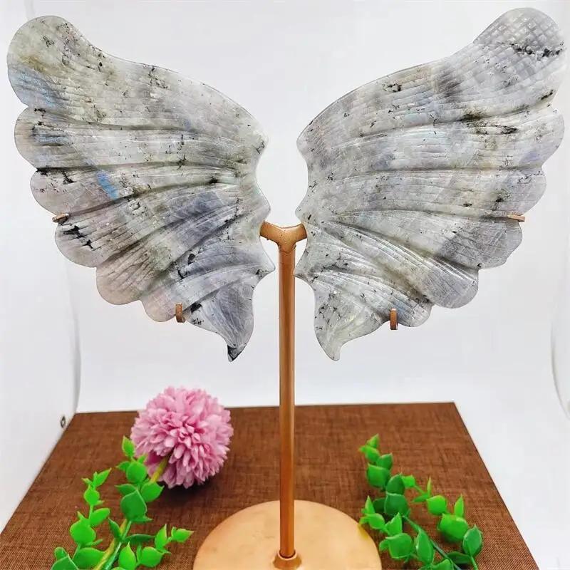 Natural Labradorite Angel Wings Crystal Carving Home Decoration Crafts Healing Energy Stone Fengshui Birthday Gift 1pair
Natural Labradorite Angel Wings Crystal Carving Home Decoration Crafts Healing Energy Stone Fengshui Birthday Gift 1pair