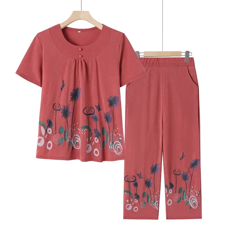 Elderly Women 2PCS Set Floral Print Short Sleeve Top Pants Summer Outfit
Elderly Women 2PCS Set Floral Print Short Sleeve Top Pants Summer Outfit