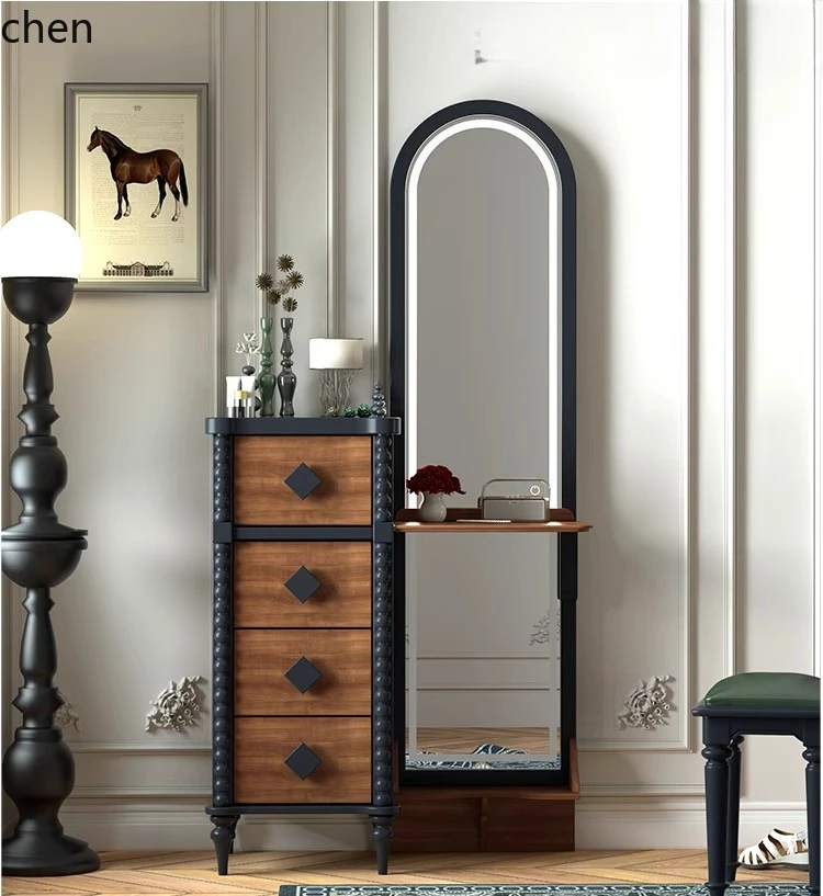 HXL all solid wood cream wind bucket cabinet full mirror locker dresser integrated
HXL all solid wood cream wind bucket cabinet full mirror locker dresser integrated