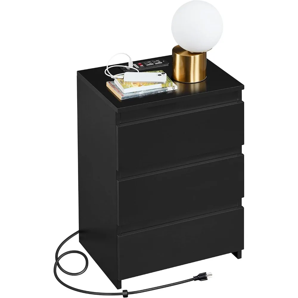 Nightstand with Charging Station, Wood Bedside Table with 3 Drawers, Bedside Storage Cabinet Unit with 2 USB Ports & Power Outl
Nightstand with Charging Station, Wood Bedside Table with 3 Drawers, Bedside Storage Cabinet Unit with 2 USB Ports & Power Outl