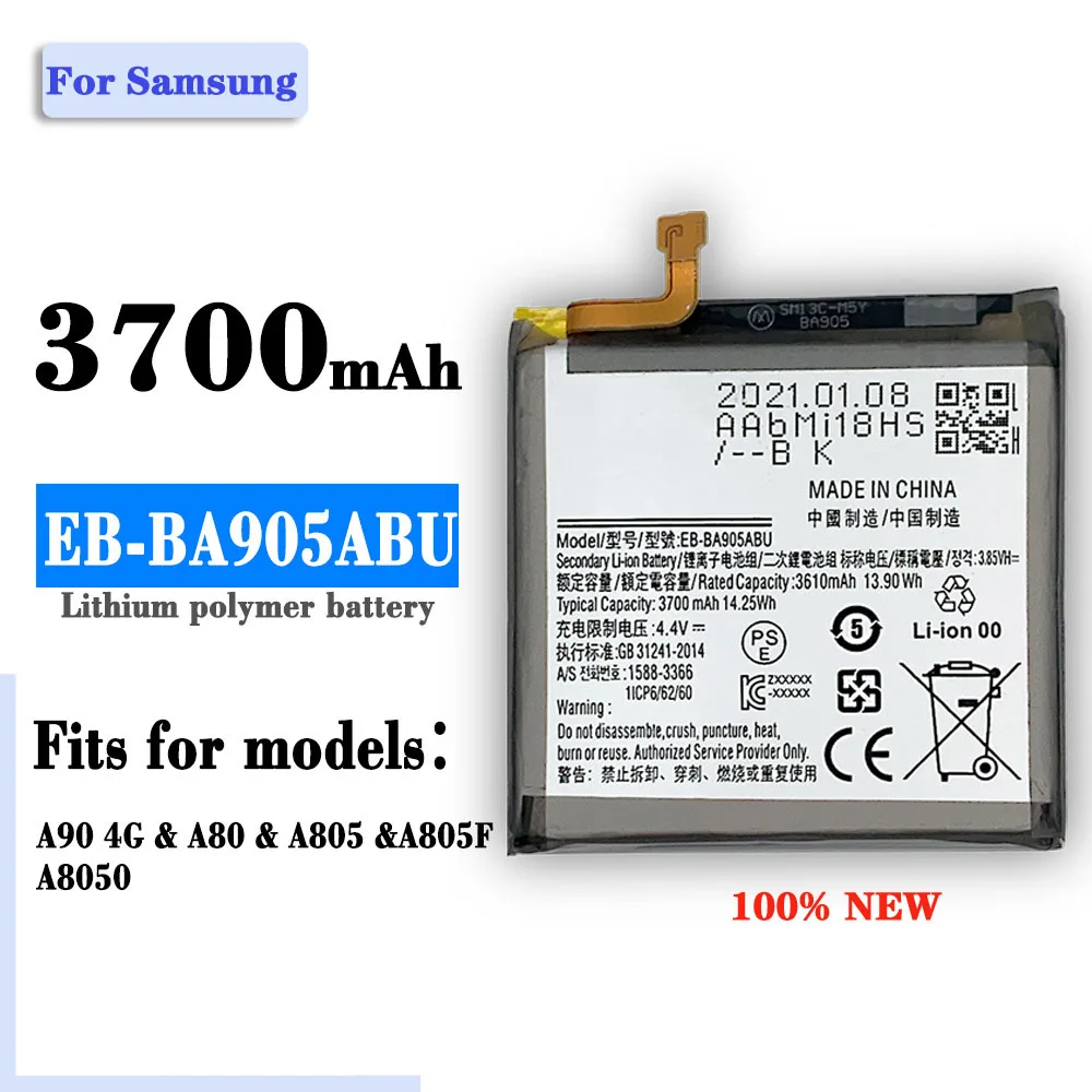 New Replacement Battery For Samsung GalaxyA90 A80 A805F EB-BA905ABU Phone Built-in Battery
New Replacement Battery For Samsung GalaxyA90 A80 A805F EB-BA905ABU Phone Built-in Battery