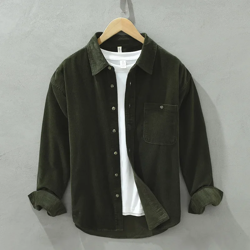 Luxury Vintage Corduroy Long Sleeve Casual Shirt For Men Spring Autumn Striped Loose-Fit Jacket Trendy Classic
Luxury Vintage Corduroy Long Sleeve Casual Shirt For Men Spring Autumn Striped Loose-Fit Jacket Trendy Classic