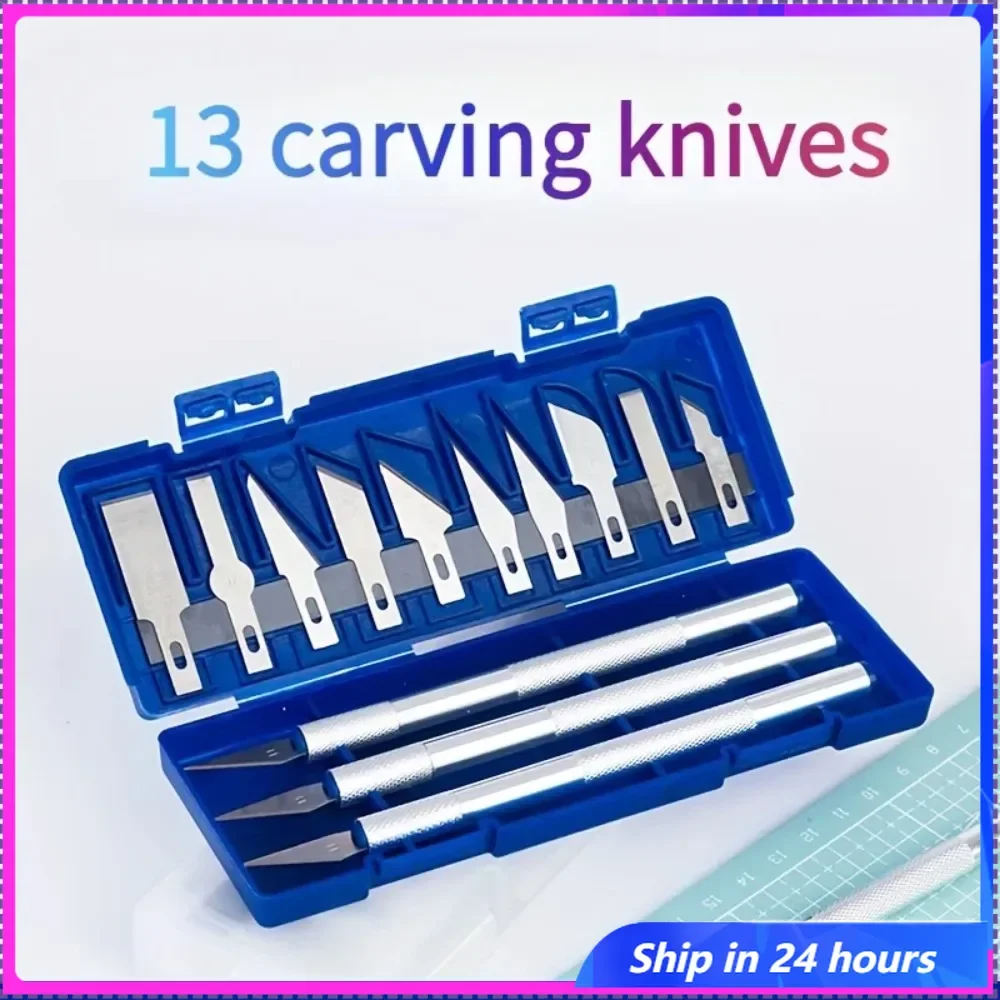 13Pcs Carving Knife Craft Sculpture Paper Cutting Blade Precision Engraving Cutter Non-Slip Hand Tool DIY Art Hobby Repair Set
13Pcs Carving Knife Craft Sculpture Paper Cutting Blade Precision Engraving Cutter Non-Slip Hand Tool DIY Art Hobby Repair Set