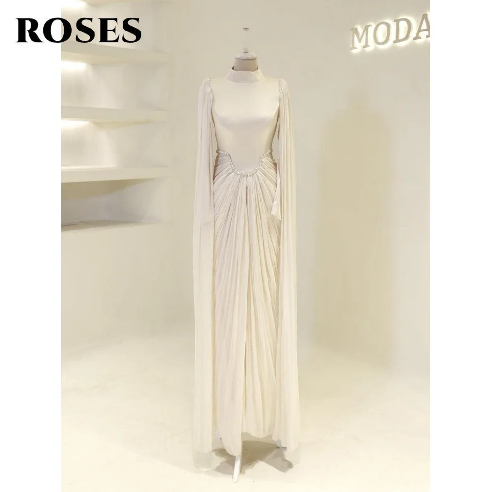 ROSES Ivory Mermaid Party Dress High Evening Dress with Ruched Embellished Sleeve with Cape Celebrity Dress for Woman Customized
ROSES Ivory Mermaid Party Dress High Evening Dress with Ruched Embellished Sleeve with Cape Celebrity Dress for Woman Customized