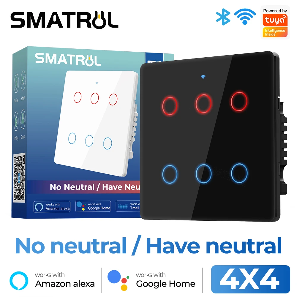 Бразилия 4x4 Tuya Wi-Fi Smart Light Switch 6 Gang Touch Wall Без нейтрального провода 110-240 В Панель экрана Приложение Работает с Alexa Google Home
Бразилия 4x4 Tuya Wi-Fi Smart Light Switch 6 Gang Touch Wall Без нейтрального провода 110-240 В Панель экрана Приложение Работает с Alexa Google Home