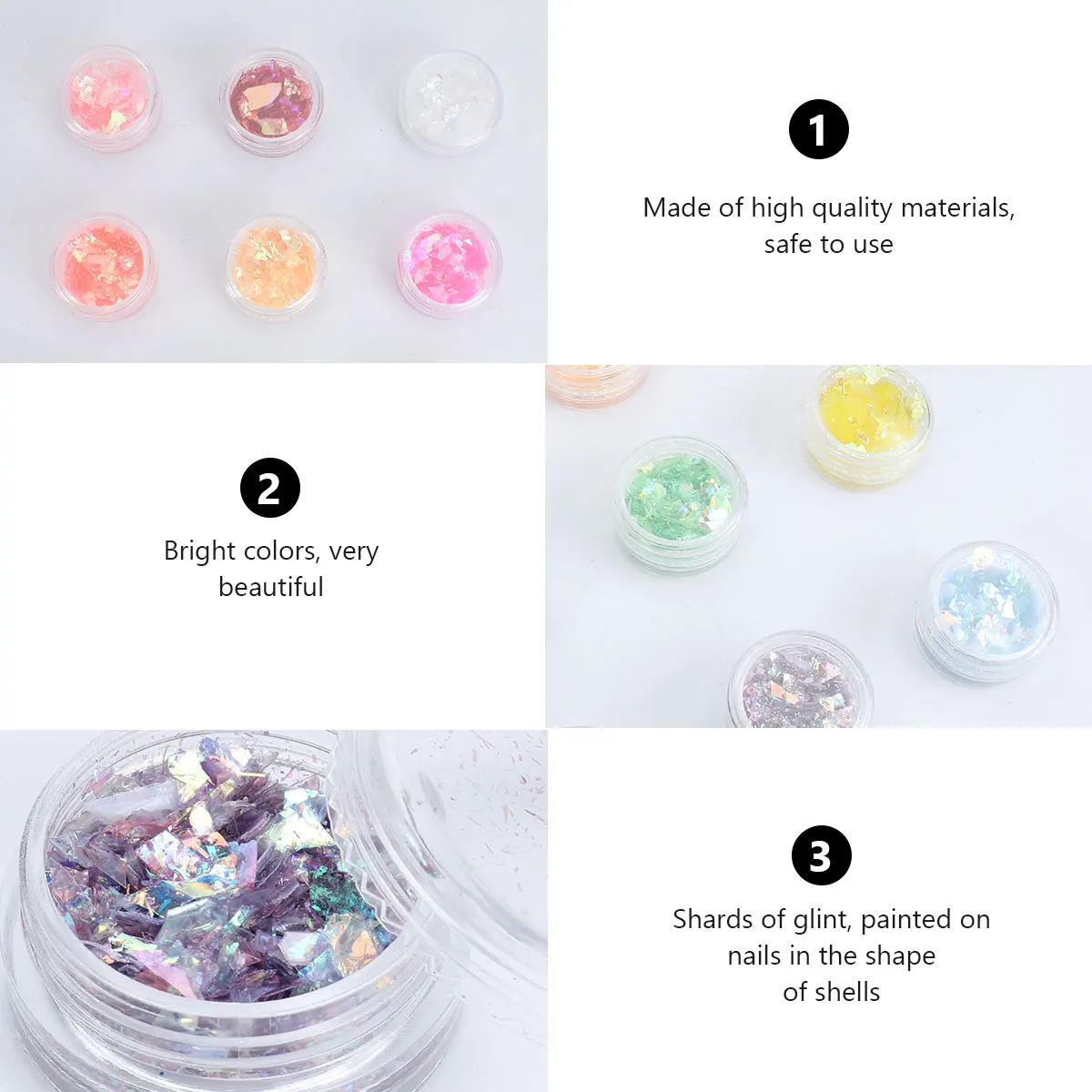 Nail Art Shell Fragments Mixed Iridescent Glitter Powder For Diy Decorative Manicure Party Holiday Use Vivid 
Nail Art Shell Fragments Mixed Iridescent Glitter Powder For Diy Decorative Manicure Party Holiday Use Vivid