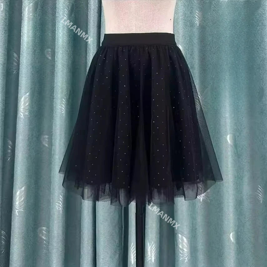 New double-sided mesh skirt with high-end rhinestone A-line puffy skirt, stylish dancing skirt, square dance big swing skirt
New double-sided mesh skirt with high-end rhinestone A-line puffy skirt, stylish dancing skirt, square dance big swing skirt