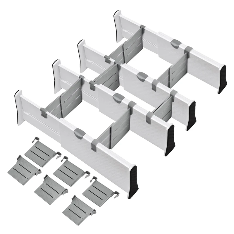 4 Packs Drawer Dividers Organizer With 6 Inserts 4Inch High Expandable From 11-17Inch For Bedroom
4 Packs Drawer Dividers Organizer With 6 Inserts 4Inch High Expandable From 11-17Inch For Bedroom