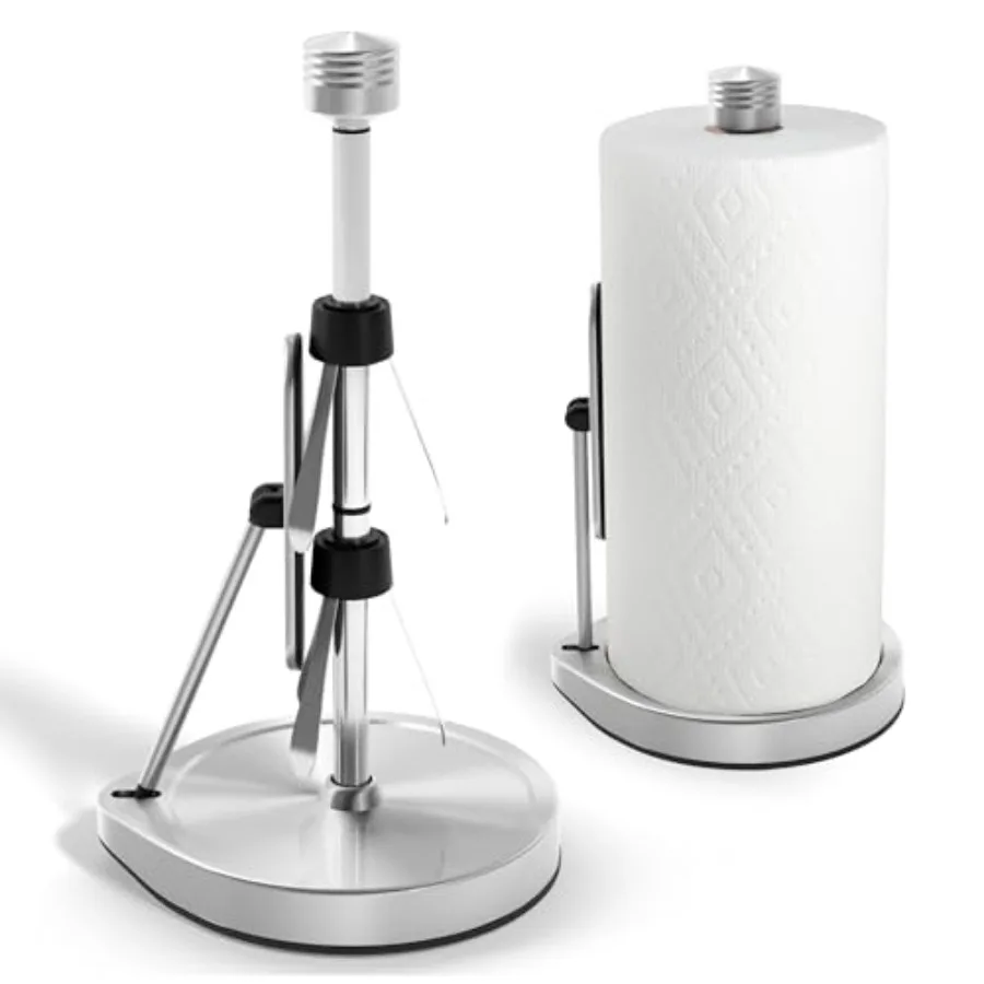 Heavy-Duty Stainless Steel Paper Towel Holder - Easy One-Handed Tear with Suction Cups - Modern Weighted Standing Countertop Di
Heavy-Duty Stainless Steel Paper Towel Holder - Easy One-Handed Tear with Suction Cups - Modern Weighted Standing Countertop Di
