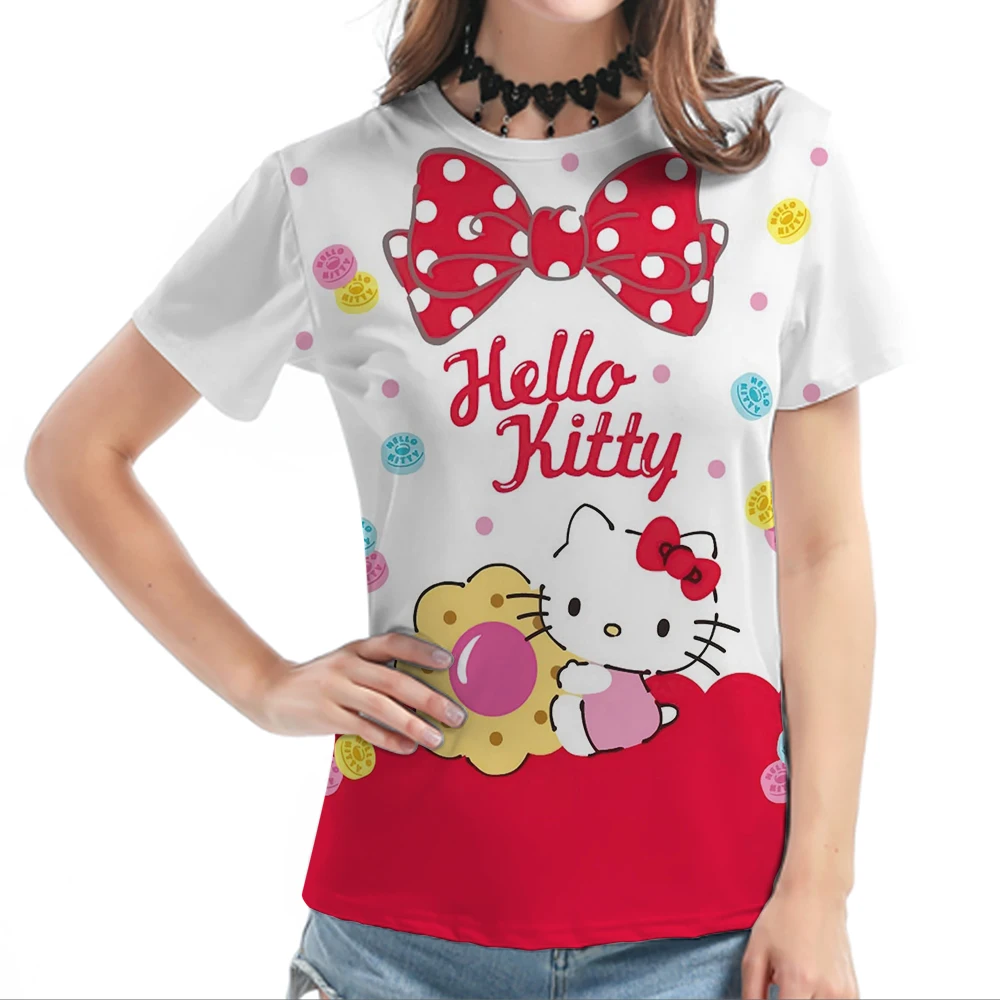 Hello Kitty Women's T Shirt Fashion Korean Style T-Shirts Girls Cartoon Clothing O-neck Tops Casual Short Sleeve Home Wear Tees
Hello Kitty Women's T Shirt Fashion Korean Style T-Shirts Girls Cartoon Clothing O-neck Tops Casual Short Sleeve Home Wear Tees