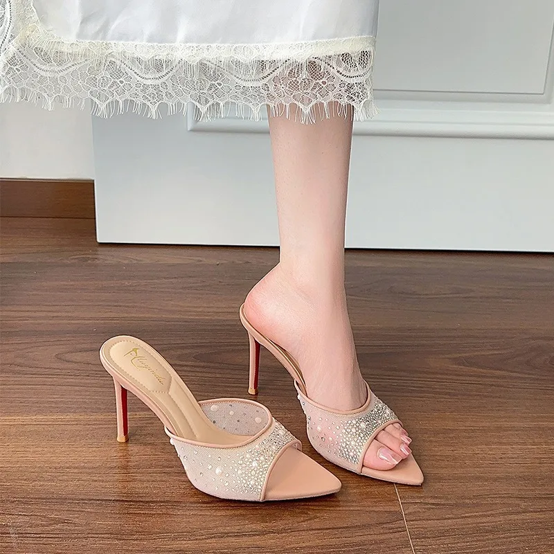 Summer Women Pumps Temperament Pointed High Heel Cool Slippers Luxury Glittering Rhinestones High Heeled Sandals Sandalias Mujer
Summer Women Pumps Temperament Pointed High Heel Cool Slippers Luxury Glittering Rhinestones High Heeled Sandals Sandalias Mujer