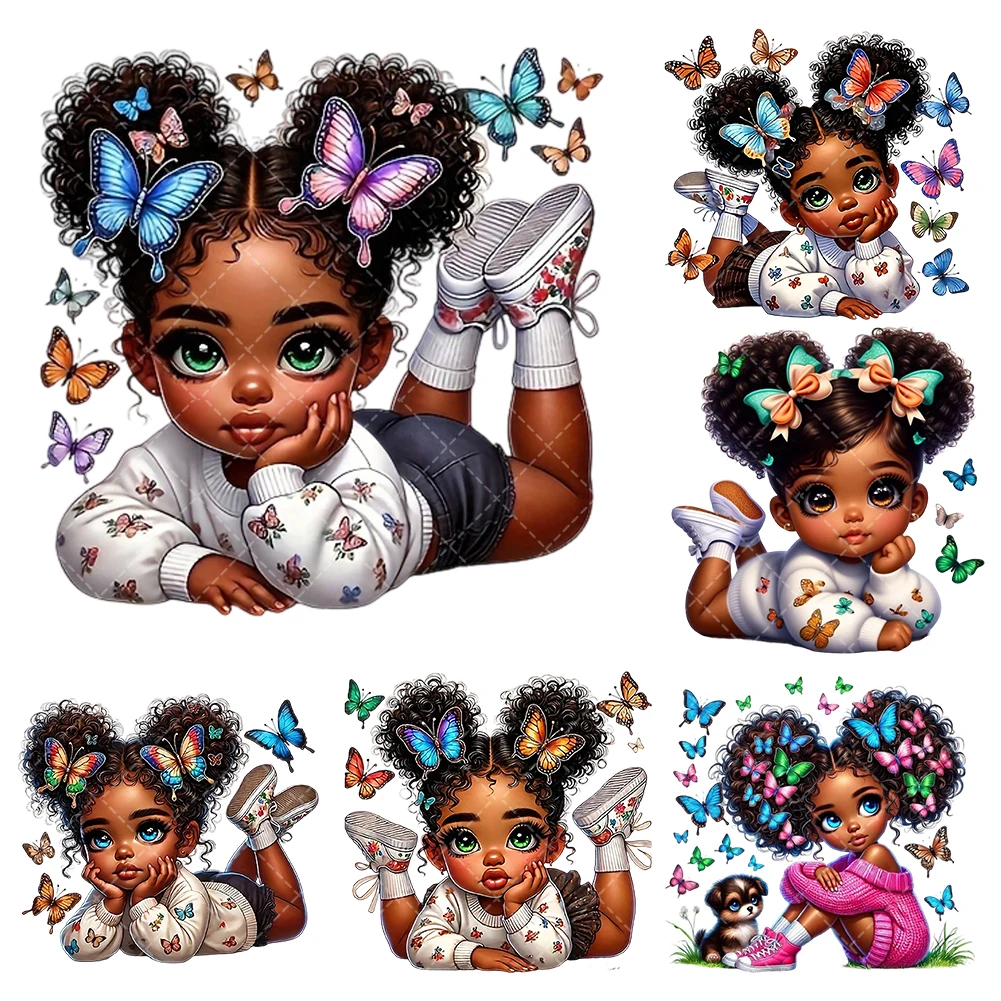 Cute Little Girl Series Butterfly Black Girl Heat Transfer Stickers Iron On Clothes DTF Vinyl Thermal Appliques Washable Patches
Cute Little Girl Series Butterfly Black Girl Heat Transfer Stickers Iron On Clothes DTF Vinyl Thermal Appliques Washable Patches