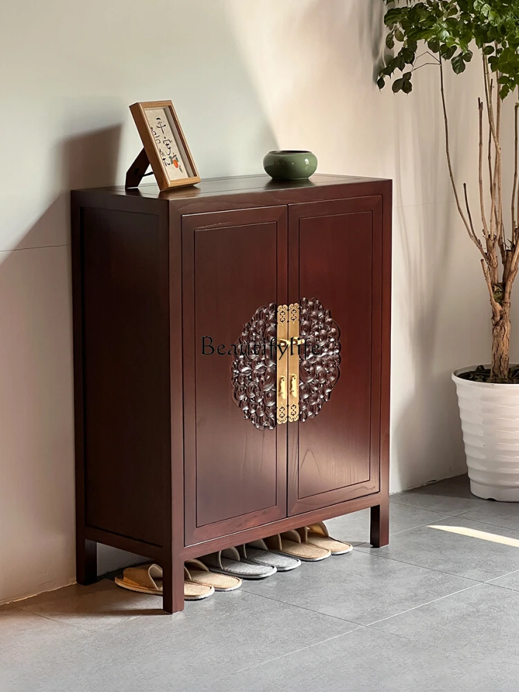 New Chinese Style Hallway Shoe Cabinet Old Elm Wood Wall Large Capacity Storage Solid Wood Side Cabinet
New Chinese Style Hallway Shoe Cabinet Old Elm Wood Wall Large Capacity Storage Solid Wood Side Cabinet