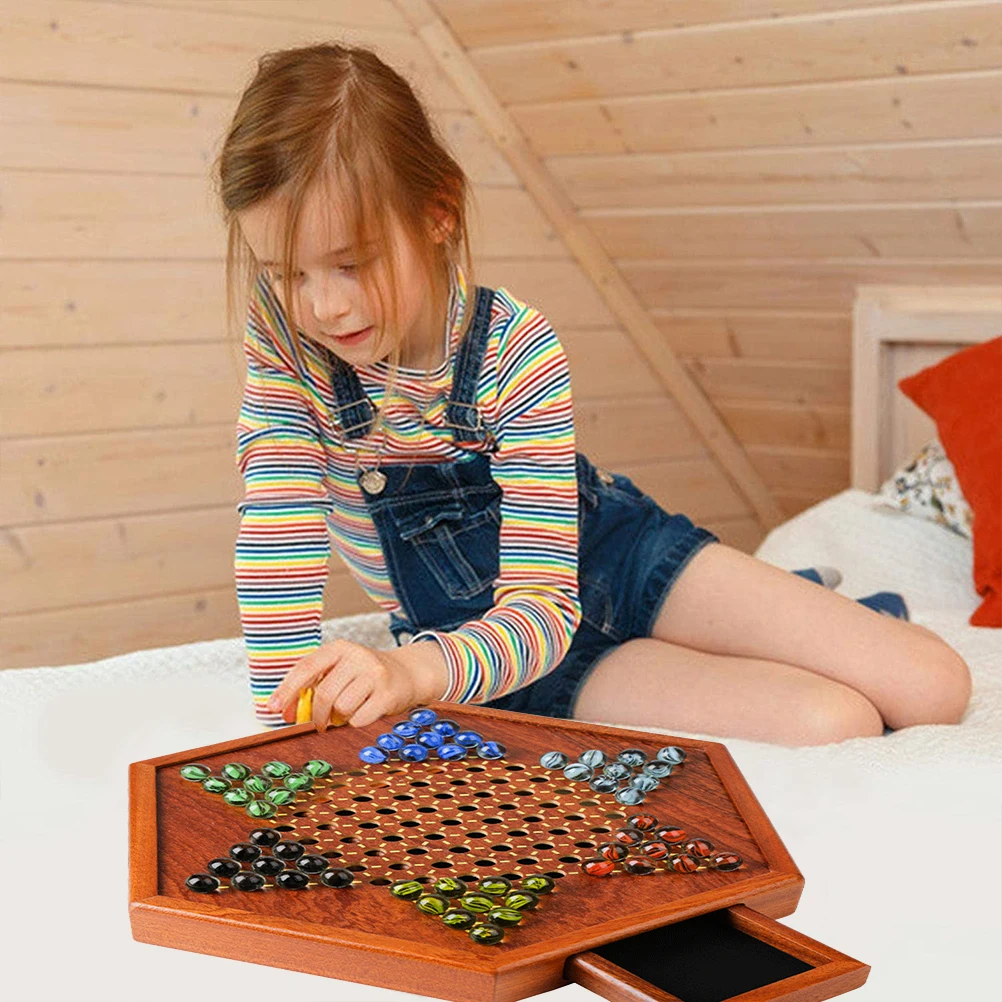 Portable Chinese Checkers Board Game with Marbles Wooden Board Game Hex Chinese Checkers Family Game Set Drawer Storage
Portable Chinese Checkers Board Game with Marbles Wooden Board Game Hex Chinese Checkers Family Game Set Drawer Storage