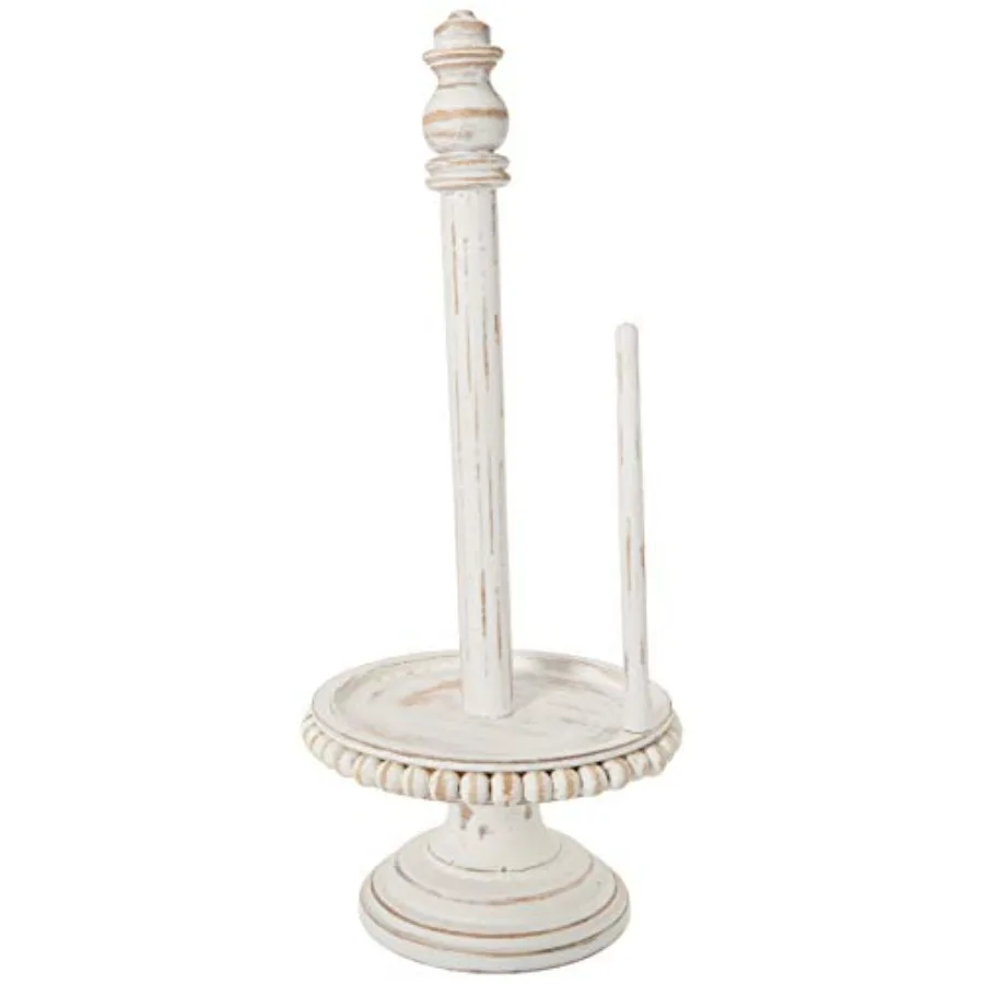 Farmhouse White-Washed Beaded Wood Pedestal Paper Towel Holder, Grey
Farmhouse White-Washed Beaded Wood Pedestal Paper Towel Holder, Grey