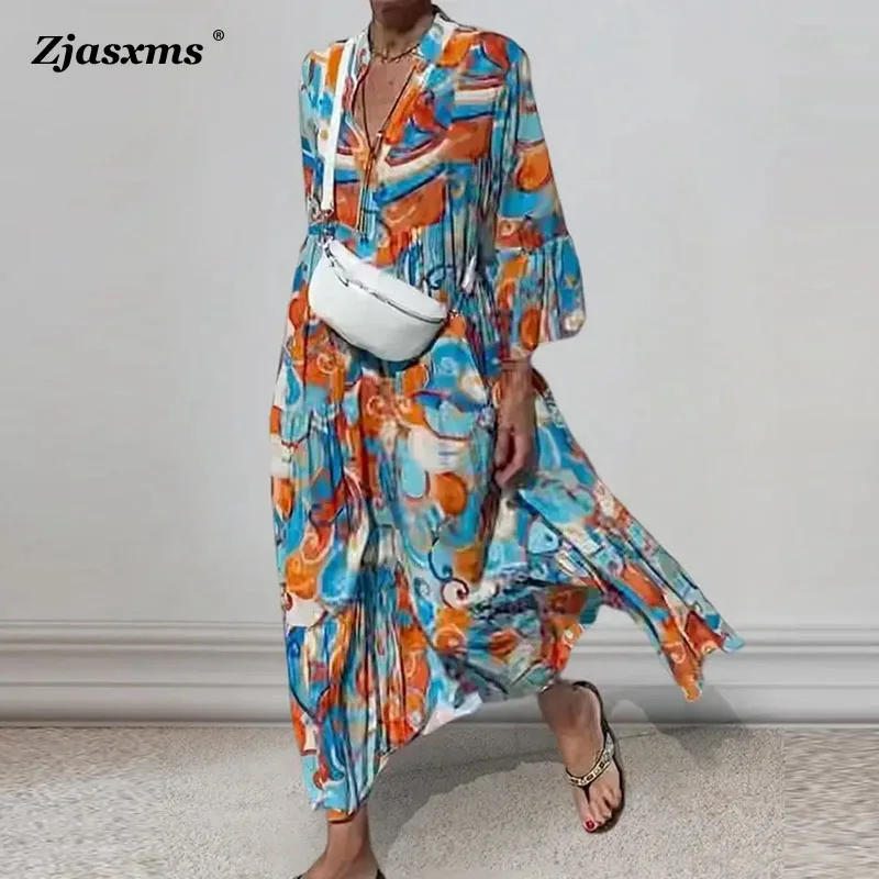 Retro Lady Loose A Line Dress New Spring Autumn Women V-Neck Floral Printed Party Dress 2023 Fashion Casual Holiday Beach Dress
Retro Lady Loose A Line Dress New Spring Autumn Women V-Neck Floral Printed Party Dress 2023 Fashion Casual Holiday Beach Dress