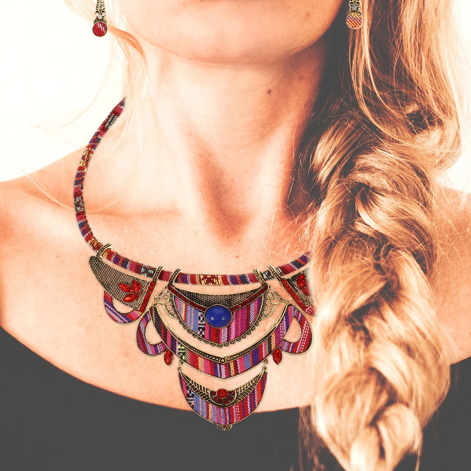 Tribal Necklace Earrings Set Colorful Bohemian Style Jewelry for Wedding Birthday Party Gifts Women Fashion Accessories Popular
Tribal Necklace Earrings Set Colorful Bohemian Style Jewelry for Wedding Birthday Party Gifts Women Fashion Accessories Popular