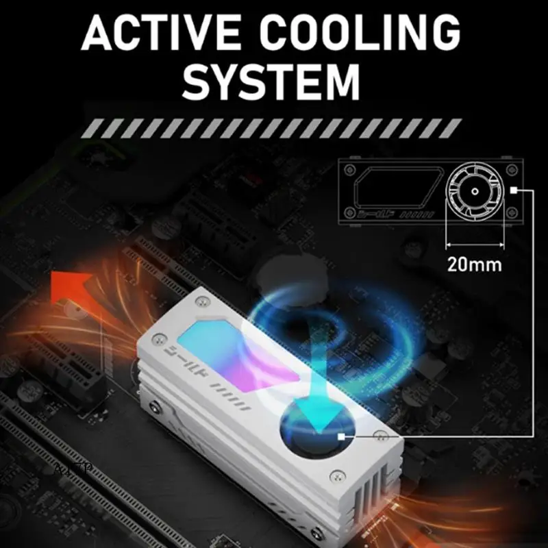 AP-ARGB M.2 SSD Heatsink With Build-In 20Mm PWM Fan 5V 3-Pin ARGB Sync High-Performance SSD Cooler For M.2 2280
AP-ARGB M.2 SSD Heatsink With Build-In 20Mm PWM Fan 5V 3-Pin ARGB Sync High-Performance SSD Cooler For M.2 2280