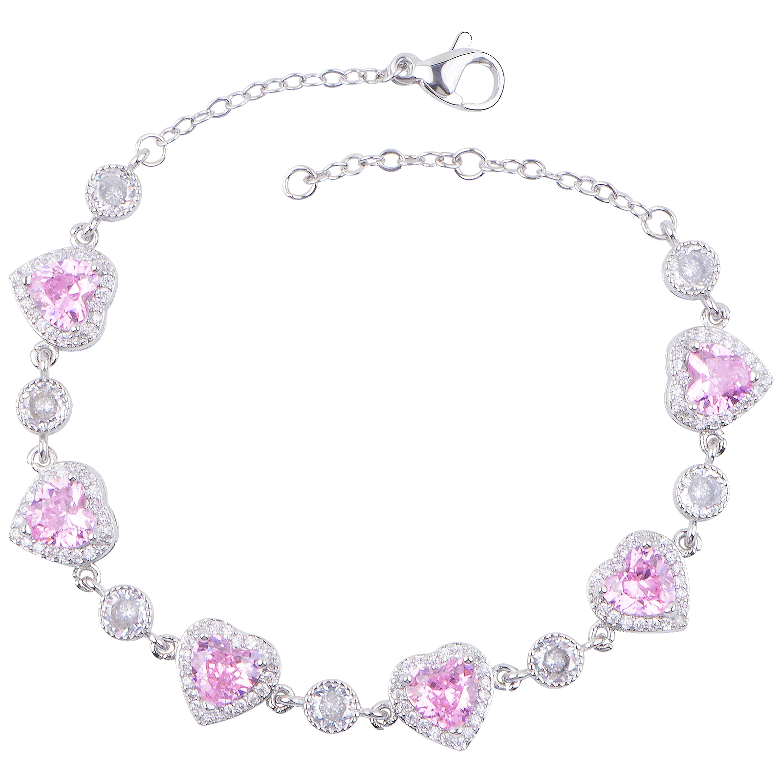 SEWFLWPCH Love Heart Cherry Flower Pink Cubic Zirconia Bracelet Heart-shaped Bridal Wedding Bracelet Links Jewelry
SEWFLWPCH Love Heart Cherry Flower Pink Cubic Zirconia Bracelet Heart-shaped Bridal Wedding Bracelet Links Jewelry