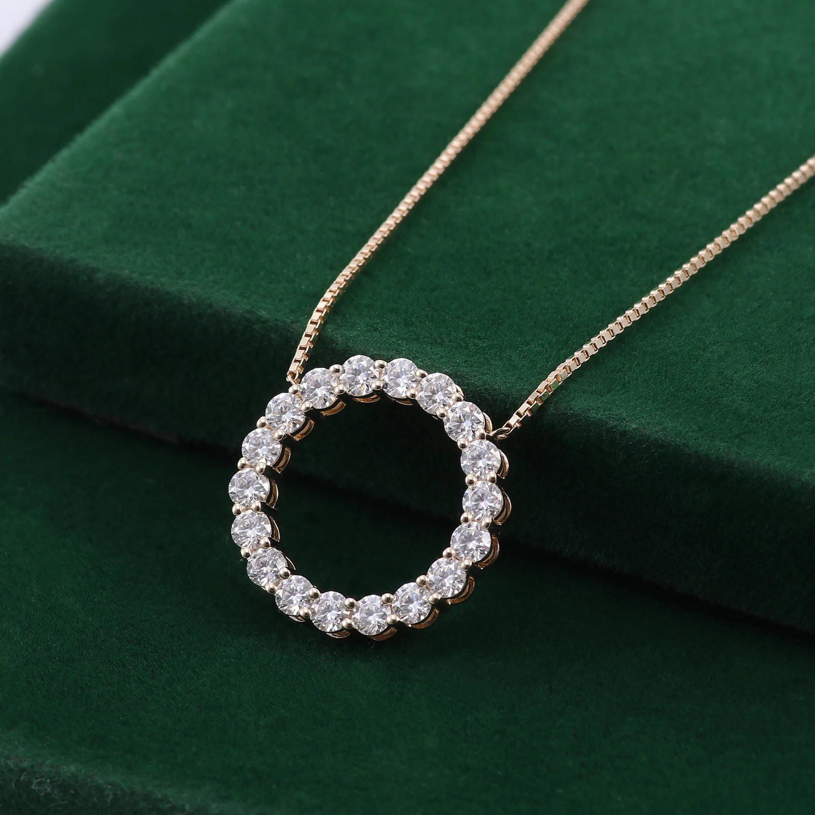 Provence 10K 14K Solid gold Circle Pendant lab grown diamond Necklace Classic Luxury Halo Pendant Necklace For Women Birthday
Provence 10K 14K Solid gold Circle Pendant lab grown diamond Necklace Classic Luxury Halo Pendant Necklace For Women Birthday
