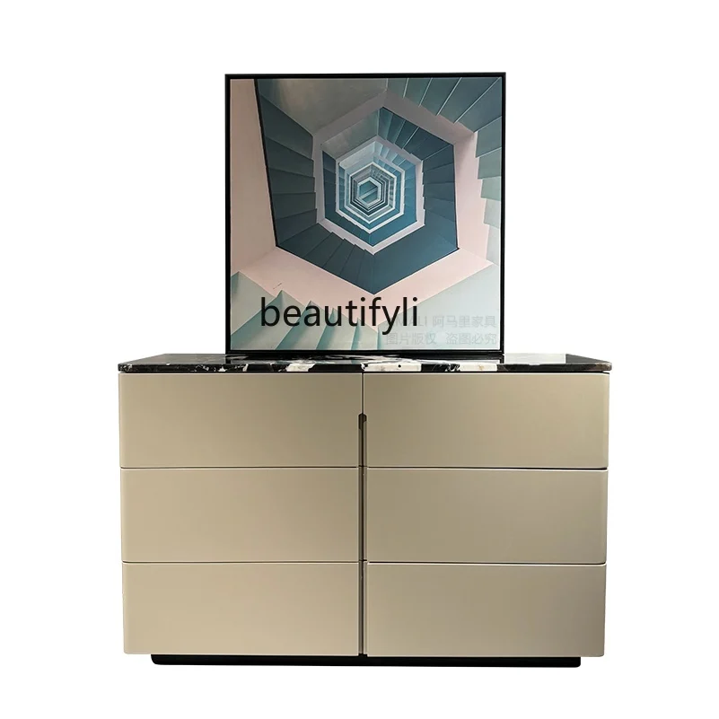 Black marble luxury stone surface lacquered dining cabinet storage six chest cabinet Italian minimalist porch cabinet
Black marble luxury stone surface lacquered dining cabinet storage six chest cabinet Italian minimalist porch cabinet