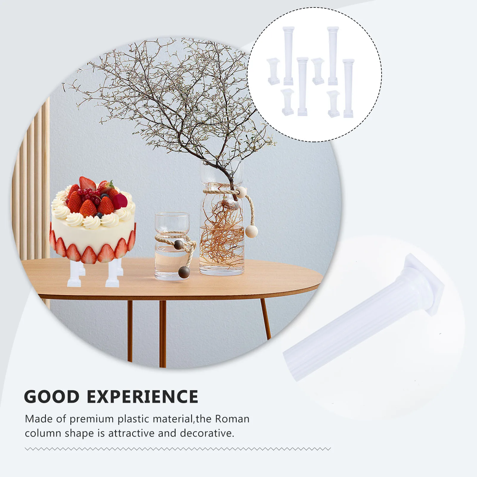 8 шт., римские столшки для торта, пластиковые многоярусные подставки премиум-класса для держателей свадебного торта, десертный стол, топпер для десерта
8 шт., римские столшки для торта, пластиковые многоярусные подставки премиум-класса для держателей свадебного торта, десертный стол, топпер для десерта