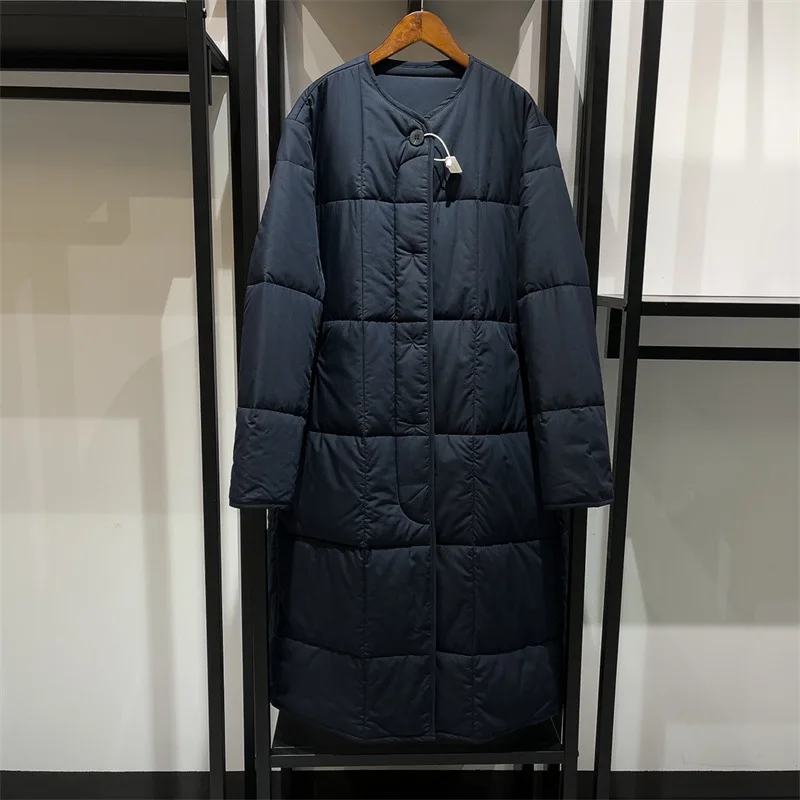 Women's Long Coat Solid O-neck Single Breatsed Back Vent Winter New Ladies Retro Loose Cotton Jacket
Women's Long Coat Solid O-neck Single Breatsed Back Vent Winter New Ladies Retro Loose Cotton Jacket