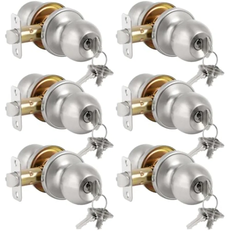 Door Knob with Lock and Key, Keyed Door Knob, Exterior and Interior Door Lock for Front Door Commercial and Residential Area, D
Door Knob with Lock and Key, Keyed Door Knob, Exterior and Interior Door Lock for Front Door Commercial and Residential Area, D