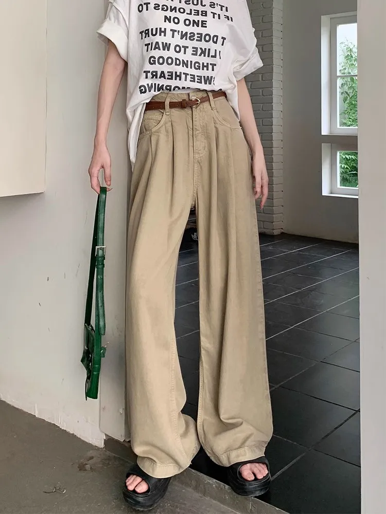 GUUZYUVIZ Vintage Casual White Straight Baggy Jeans Women Summer Korean Fashion Loose Washed Denim Wide Leg Pants
GUUZYUVIZ Vintage Casual White Straight Baggy Jeans Women Summer Korean Fashion Loose Washed Denim Wide Leg Pants