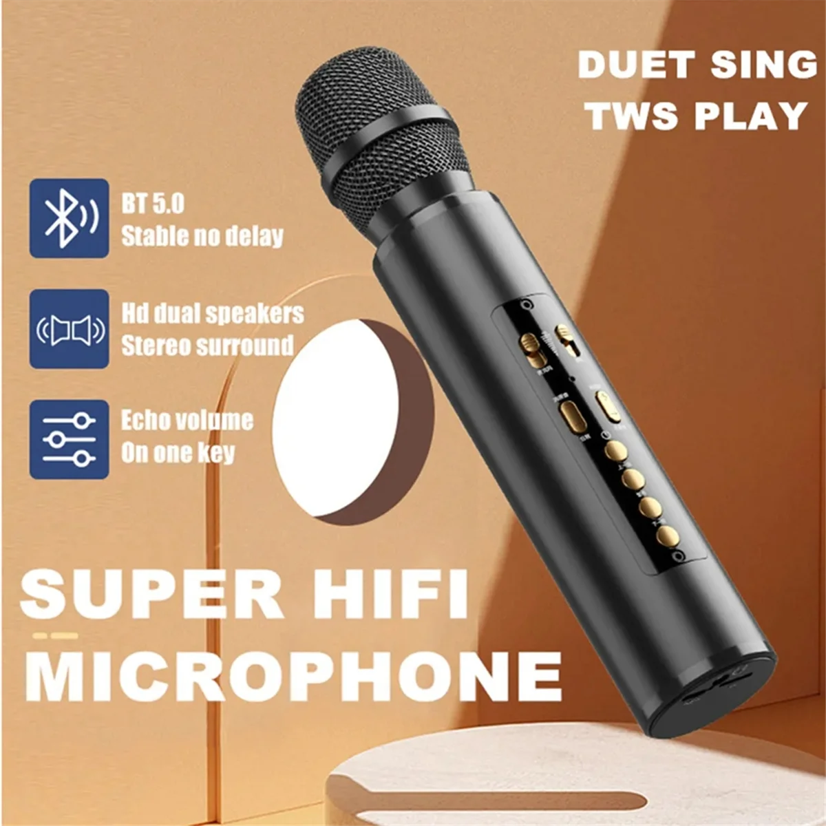 A42T TWS Wireless Karaoke Microphone with Bluetooth Speaker Home Party Performance Singing Microphone for Kids-Pink
A42T TWS Wireless Karaoke Microphone with Bluetooth Speaker Home Party Performance Singing Microphone for Kids-Pink