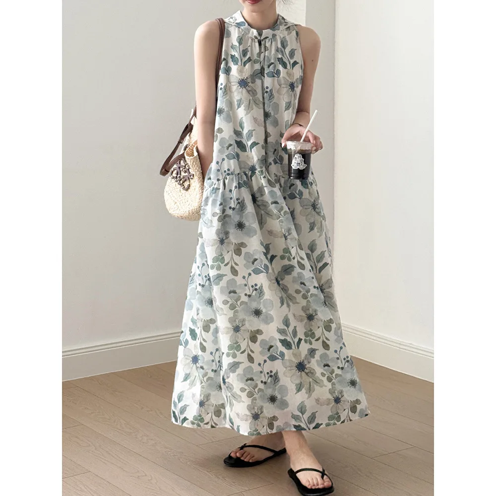 Dress French round neck floral sleeveless dress summer new style vacation vest long skirt tea break skirt
Dress French round neck floral sleeveless dress summer new style vacation vest long skirt tea break skirt