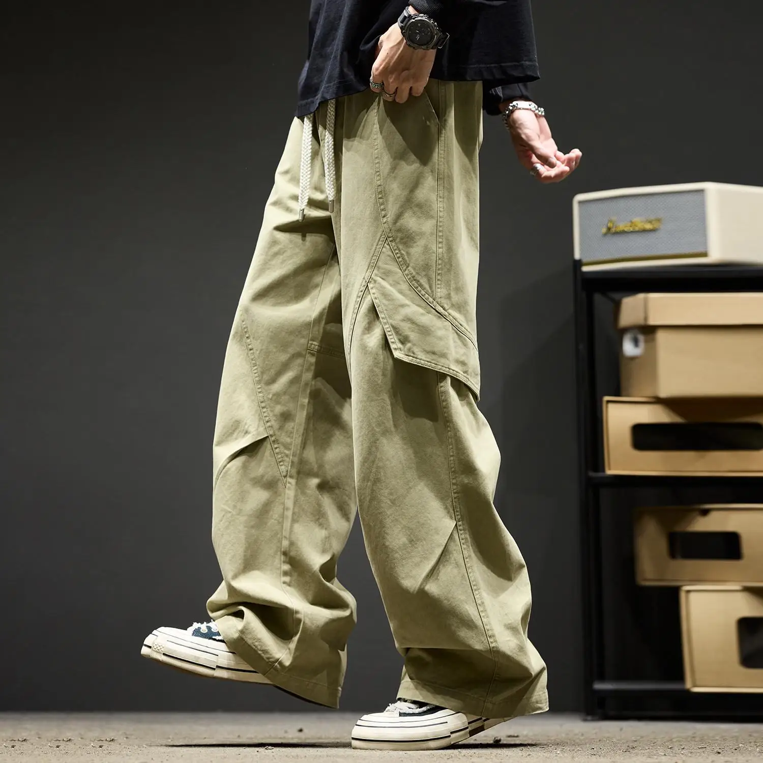 Men's Casual Straight Leg Pants Pure Color Waist plus Size Long Trousers Spring Autumn Vintage Versatile Pocket Workwear Black
Men's Casual Straight Leg Pants Pure Color Waist plus Size Long Trousers Spring Autumn Vintage Versatile Pocket Workwear Black