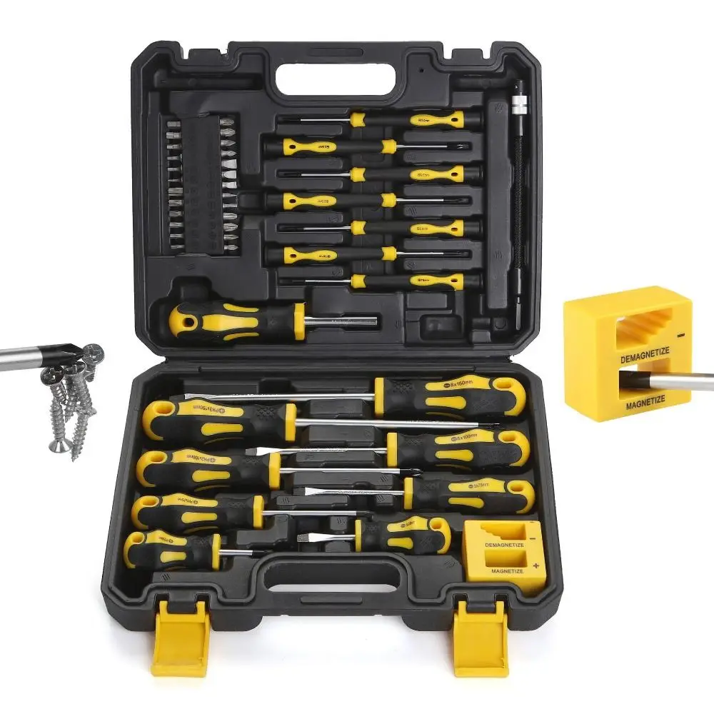 43PCS Professional Screwdriver Kit with Magnetic with Organizer Box Magnetic Screwdrivers Set Precision Bits Anti-slip
43PCS Professional Screwdriver Kit with Magnetic with Organizer Box Magnetic Screwdrivers Set Precision Bits Anti-slip