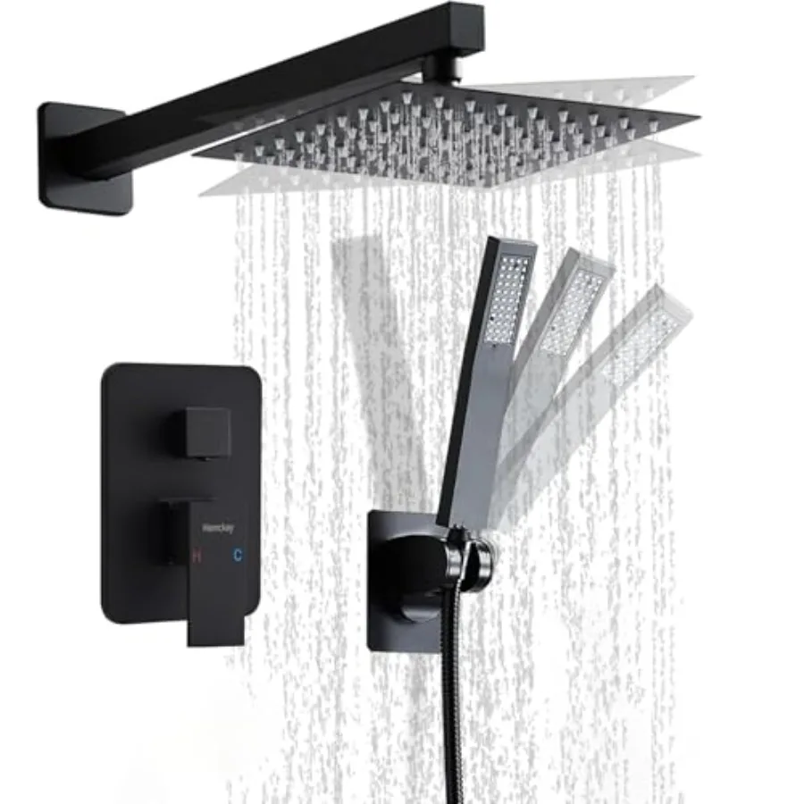 ch Shower Faucet Set with Ra Shower Head and Handheld Spray, Wall Mounted Rainfall Shower Head with Handheld Combo, Bathroom lu
ch Shower Faucet Set with Ra Shower Head and Handheld Spray, Wall Mounted Rainfall Shower Head with Handheld Combo, Bathroom lu