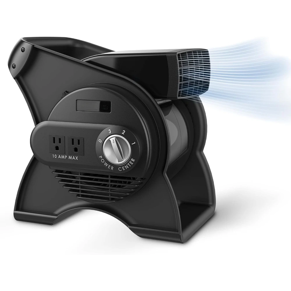 Portable Utility Fan, 12” 289 CFM Pivoting High Velocity Air Mover Blower Fan, 3 Speeds, 2 Accessory Outlets 120V
Portable Utility Fan, 12” 289 CFM Pivoting High Velocity Air Mover Blower Fan, 3 Speeds, 2 Accessory Outlets 120V