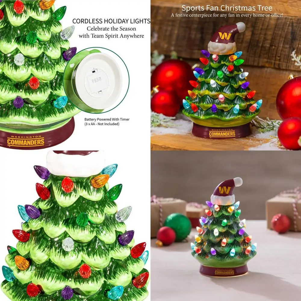 Винтажная рождественская елка с 8-светодиодной подсветкой и логотипом Washington Commanders NFL | Настольное украшение команды для дома
Винтажная рождественская елка с 8-светодиодной подсветкой и логотипом Washington Commanders NFL | Настольное украшение команды для дома