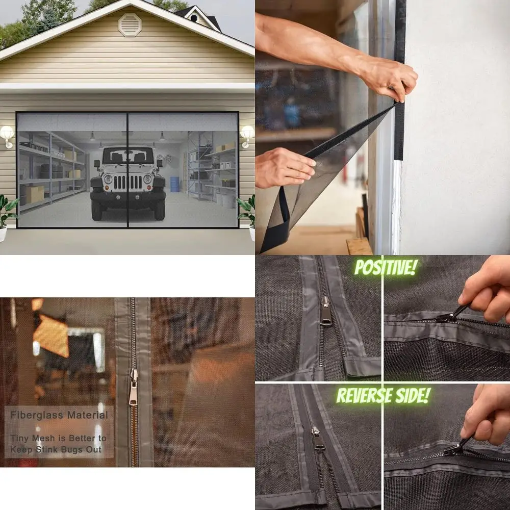 Sturdy 16x7 Garage Door Screen with Zippered Closure, Weighted Base, Fiberglass Mesh to Repel Insects & Wildlife
Sturdy 16x7 Garage Door Screen with Zippered Closure, Weighted Base, Fiberglass Mesh to Repel Insects & Wildlife