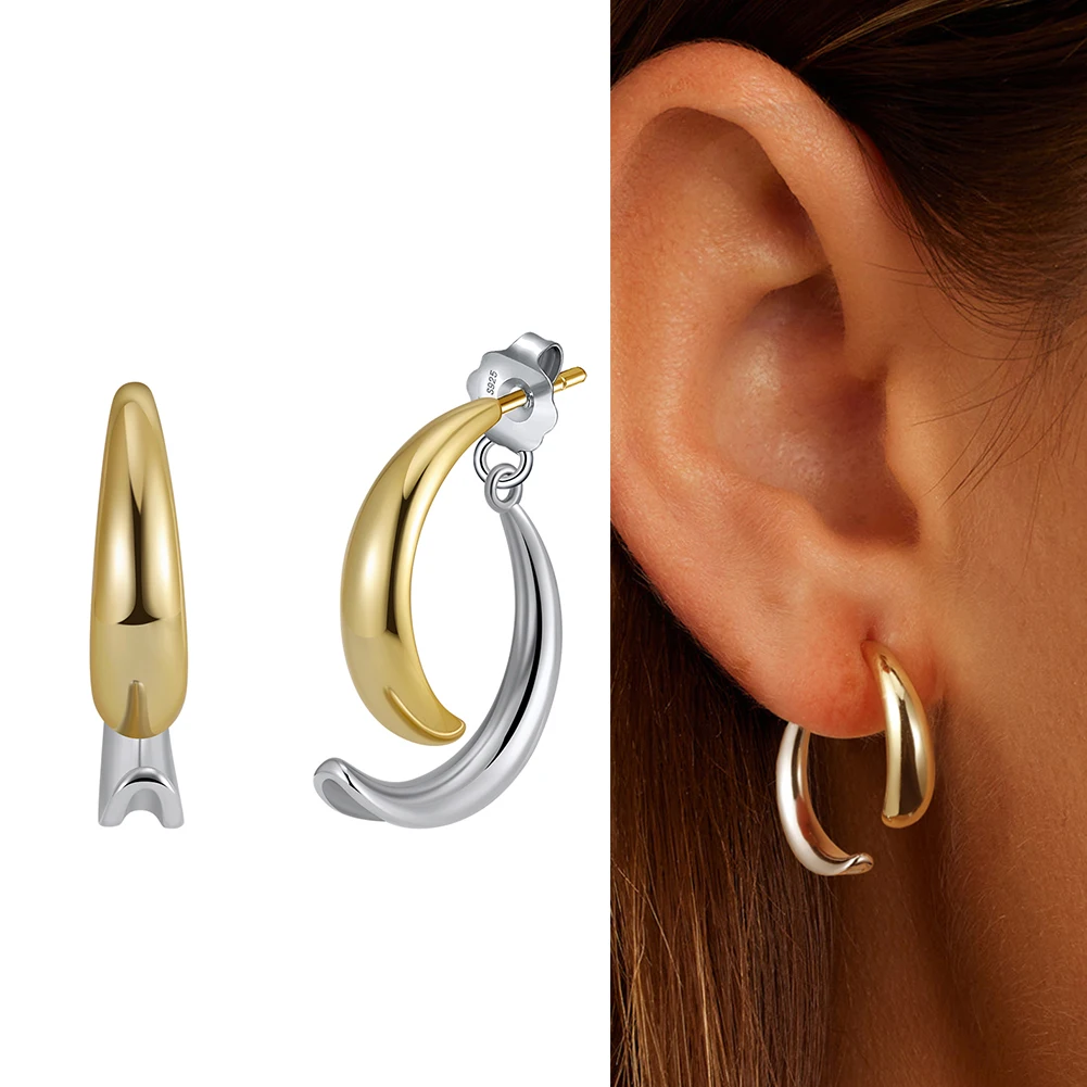KISS MANDY 925 Sterling Silver Retro Hoop Earrings 14K Gold Plated Piercing Ear Statement Personality Fashion Ear Buckles GAE15
KISS MANDY 925 Sterling Silver Retro Hoop Earrings 14K Gold Plated Piercing Ear Statement Personality Fashion Ear Buckles GAE15