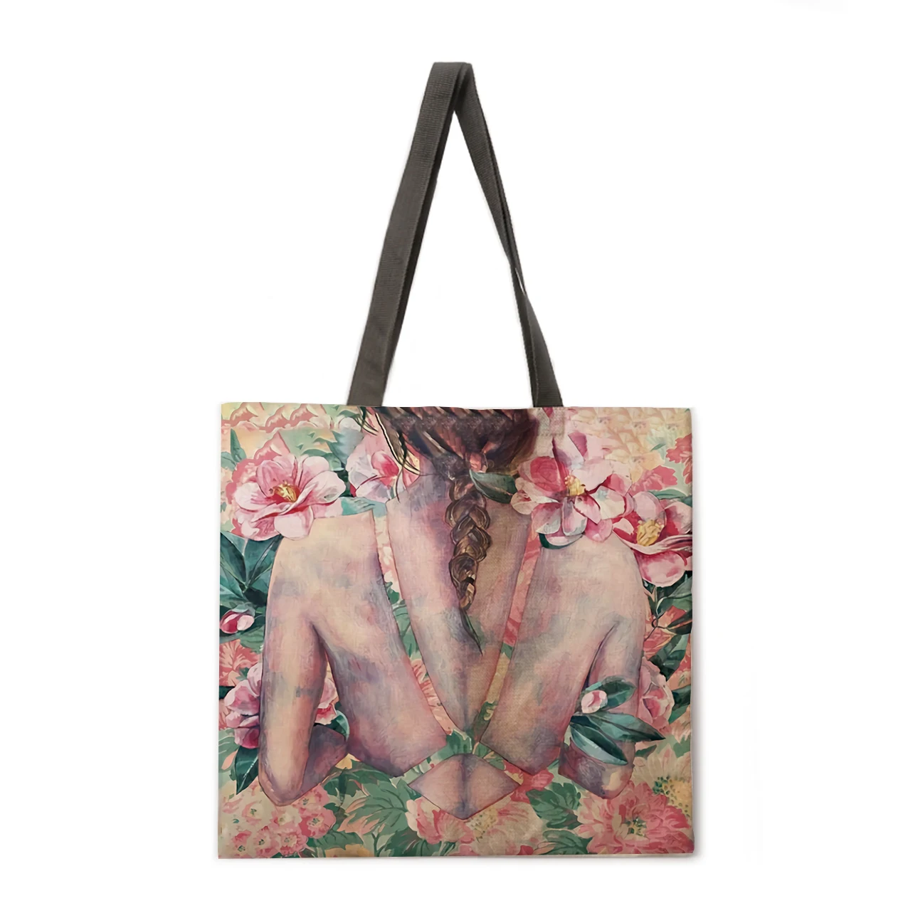 Beautiful Girl Linen Bag Handbag Shoulder Bag Large Capacity Eco-friendly Shopping Bag Handbag Tote Bag 
Beautiful Girl Linen Bag Handbag Shoulder Bag Large Capacity Eco-friendly Shopping Bag Handbag Tote Bag